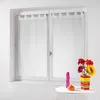 Image de Paire droite passants 2 x 60 x 120 cm voile sable top pompons poupette Blanc