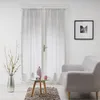 Image de Paire de voilages droits 2x70x240 cm passe-tringle effet lin tissé - Milza Gris