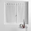 Image de Paire droite passants 2 x 60 x 120 cm voile sablé brodé Olympia Blanc