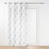Image de Voilage a oeillets 140 x 240 cm effet lin tissé imprime Indila Blanc