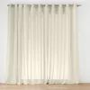 Image de Douceur dIntérieur - Voilage à oeillets Carlin 400 x 240 cm voile tissé effet lin blanc