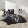 Image de Housse de couette 200X200 cm + 2 taies d'oreiller 100% coton 42 fils dessin place ista Noir