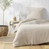 Image de Parure de lit 140 x 200 cm double gaze coton uni 57 fils Angelia Sable