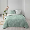 Image de DOUCEUR DINTÉRIEUR   Housse de couette réversible 260 x 240 cm 100% coton 57 fils Sauge