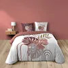 Image de Housse de couette 240 x 220 cm ASTRIA   100% coton 42 fils + 2 taies 63x63 cm motif tropical terracotta/bordeaux