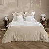 Image de Parure de lit 260x240 cm GABRIELLE en coton 57 fils/cm² beige   housse + 2 taies 63x63 cm