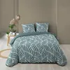 Image de Housse de couette 260 x 240 cm MORGANE Bleu 100% coton 57 fils + 2 taies 63 x 63 cm