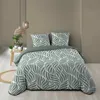 Image de Housse de couette 260 x 240 cm coton 57 fils MORGANE Sauge + 2 taies