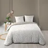 Image de Housse de couette 240 x 220 cm coton 57 fils VIOLETTE Naturel + 2 taies - Douceur dIntérieur