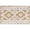 Image de Tapis dintérieur rectangle en coton à motif ethnique Medine - Beige - 120 x 170 cm