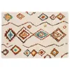 Image de Tapis shaggy 120x170 cm - Losanges colorés sur fond écru - Multicolore