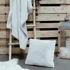 Image de Ensemble plaid et coussin assorti uni WINTER SPIRIT GLACIER - TODAY - Gris 125x150 cm