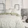 Image de Parure de lit double en coton flanelle imprimé de grandes feuilles - Vert - 240 x 260 cm
