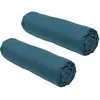 Image de Lot de 2 draps housses TODAY Essential - 140 x 190 cm - 2 personnes - 100% Coton - Paon