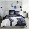 Image de Parure de lit - TODAY - JAVA - 2 personnes - 240x220 cm - Coton - Imprimé Tokyo - Bleu foncé