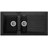 Image de STRADOUR Evier cuisine à encastrer 15 bac + 1 égouttoir Arena - Résine - 100 x 50 cm - Noir