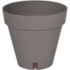 Image de Bac à fleurs rond RIVIERA LOFT - Plastique - Diamètre 30 cm - Taupe