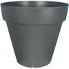 Image de Bac à fleurs rond RIVIERA LOFT - Plastique - Diamètre 40 cm - Gris