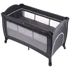Image de Lit parapluie Maïka - MAÏKA - Gris - Réhausseur de matelas - Rideaux latéraux - Grande poche de rangement