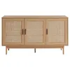 Image de Buffet AMANA effet chêne et cannage rotin 130cm