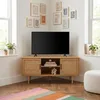 Image de Meuble tv dangle AMANA effet chêne et cannage rotin 2 portes - Bois