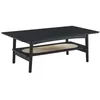 Image de Table basse ANATOLE noir et cannage rotin