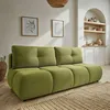 Image de Canapé droit convertible TASCA 3 places tissu bouclette vert olive