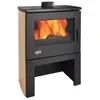 Image de Poêle à bois - GODIN - 363113SAHARA - 8 kW - Corps de chauffe fonte - Flancs émaillés Sahara - Anthracite