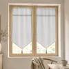 Image de Paire de voilage à parement haut en macramé coeur Gris clair 45x120 cm