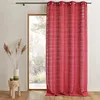 Image de Voilage à rayures horizontales ton sur ton Rouge Orangé 140x240 cm
