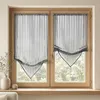 Image de Store Voilage Fantaisie en Etamine à Pointes Gris clair 60x130 cm