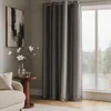 Image de Rideau - Effet soie motif écaille Gris anthracite 140x260 cm