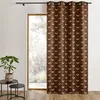 Image de Rideau en jacquard à imprimés rosace Marron chocolat 140x260 cm