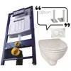 Image de Bâti-support en applique + cuvette WC courte + abattant et plaque de commande sans jeu de pieds autoportant - GEBERIT - PROMO4