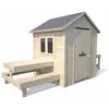 Image de Cabane en bois enfant cuisine et table BLANCHE