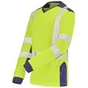 Image de T-shirt manches longues fluo SAFE XP HV jaune/bleu marine T0/XS - CEPOVETT - 22-9T85-701-0/XS