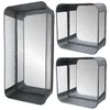 Image de Set de 3 miroirs rectangulaires Grillage style industriel Dimensions : PM: L.26 x l.26 x Ht.12 cm / GM: L.57 x l.28 x Ht.15 cm Ve