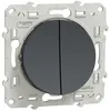 Image de Interrupteur va-et-vient - SCHNEIDER ELECTRIC - S540214 - Anthracite - 2 boutons - Encastré