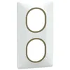 Image de Plaque de finition - Schneider Electric - S320724D - 2 postes - Verticale - Blanc bague laiton