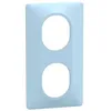 Image de Plaque de finition 2 postes - Vertical - Ovalis - S320724C - Schneider - Bleu azurin