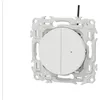 Image de Interrupteur va-et-vient ou poussoir double lumineux Blanc craie Schneider Odace