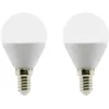Image de Lot de 2 ampoules LED sphériques E14 5W - Blanc chaud - 400lm 6500K - Zenitech
