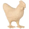 Image de Poule en papier mâché - DECOPATCH - 19 x 18 x 85 cm - Beige - Support à décorer - Papier mâché