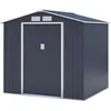 Image de Abri de jardin en métal 407 m² - 213 x 191 x 195 cm - MARS -Kit dancrage inclus 2 portes coulissantes - Gris