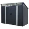 Image de Abri de jardin en métal 461 m² - 238 x 193 x 202 cm - SOLER - Kit dancrage inclus 2 portes coulissantes - Gris