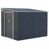 Image de Abri de jardin en métal 55 m² - 215 x 257 x 193 cm - TORONTO - Kit dancrage inclus 2 portes coulissantes - Gris