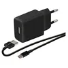 Image de Chargeur pour téléphone mobile Wefix CHARGEUR SECTEUR + Câble Micro USB Noir