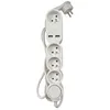 Image de Prises multiprises et accessoires électriques Accsup MULTIPRISE 4 PLOTS + 2 PORTS USB 15M BLANCHE