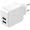 Image de Chargeur pour téléphone mobile Wefix Chargeur secteur double USB-A 2.4A Blanc