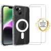 Image de Coque antichoc magsafe compatible iPhone 14 Plus Transparente + 2 protections écran - EVETANE